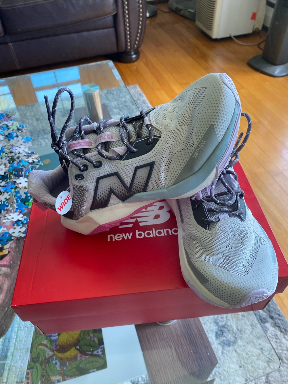 New Balance Dynasoft Nitrel v6 Women's Gray-Pink Trail Running Sneakers (Wide)